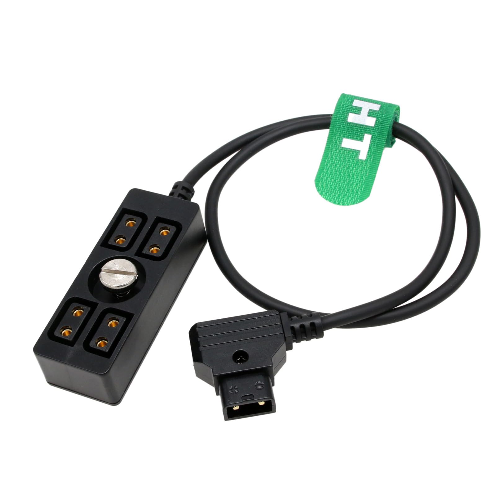 HangTon D-Tap Power Splitter Hub 1/4"-20 Vis P-TAP Mâle vers Femelle 1 à 4 4 Ports Adaptateur pour Batterie V-Mount Gold Mount Anton Bauer IDX Sony 50 cm