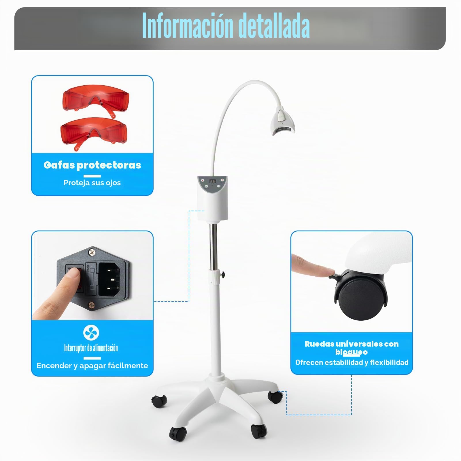 Dental Lámpara LED Blanqueamiento,Luz De Aceleración Blanqueamiento Luz Fría Máquina Blanqueamiento Dientes,Adecuado Para Limpieza Dientes Humados,Dientes Negras