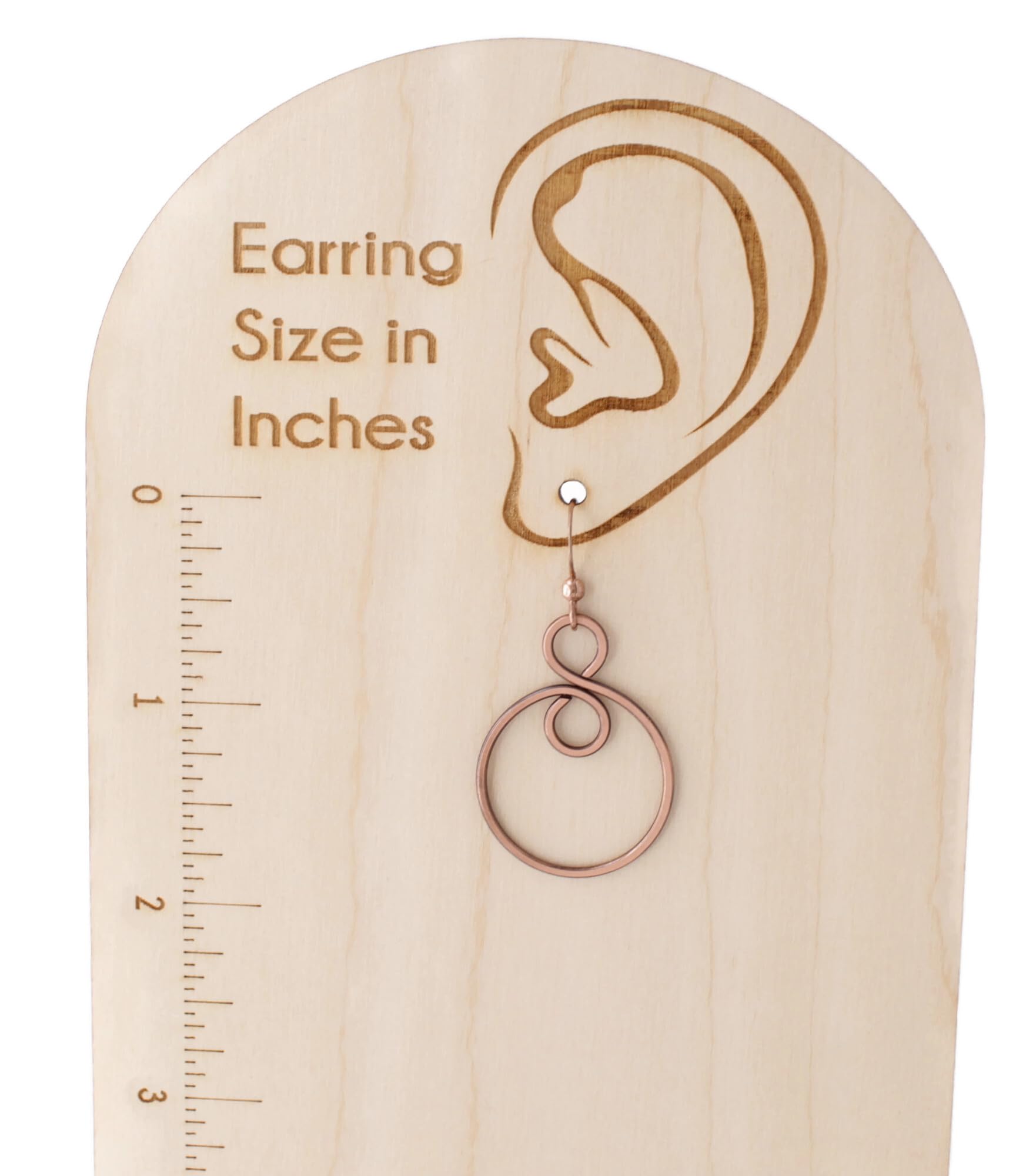 Pillar of Salt Studio Handcrafted Earrings Solid Copper Infinity Hoop Wire Wrapped Earrings (Antiqued Copper, Small, 1-1/4" drop)