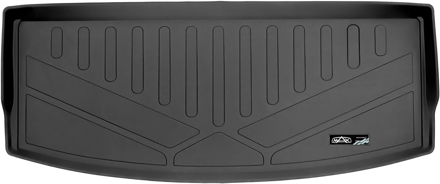 SMARTLINERAll Weather Custom Cargo Trunk Liner Floor Mat Behind 3rd Row Black Compatible with 2020-2023 Compatible with Ford Explorer