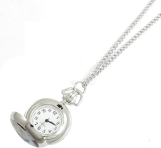 Qtqgoitem White Cat Pattern Hunter Case Necklace Watch for Ladies (Model: b76 9fe 2f7 d3b 302)