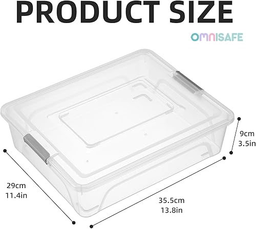 Miniatura 2 de Contenedor de plástico con tapa, diseño apilable, caja de clip para manualidades, suministros y artículos de oficina (paquete de 4 unidades de 10