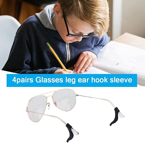 Miniatura 9 de Correa para lentes, 4 cordones ajustables para lentes y 4 pares de lentes para las piernas, agarre para gancho para las orejas, antideslizante, sin