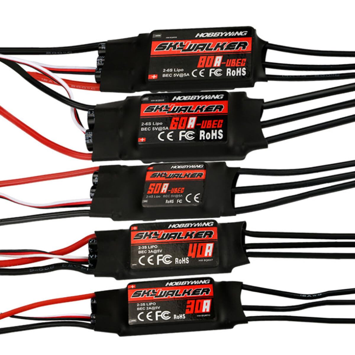 20A 30A 40A 50A 60A 80A ESC, Controlador de Velocidad sin Escobillas, Salida BEC Accesorio RC para RC Drone Quadrotor Avión Helicóptero