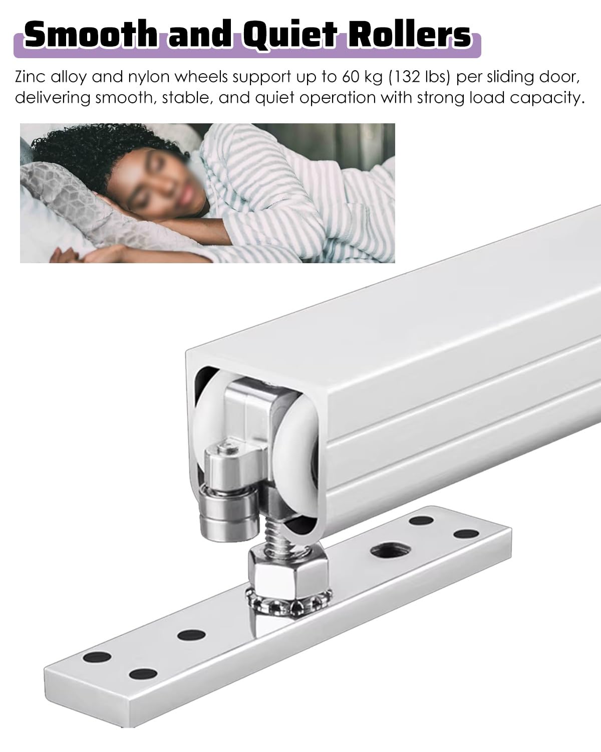 Kit de herrajes para puerta plegable con riel para ahorrar espacio, se adapta a paneles de bolsillo de vidrio y madera, fácil instalación