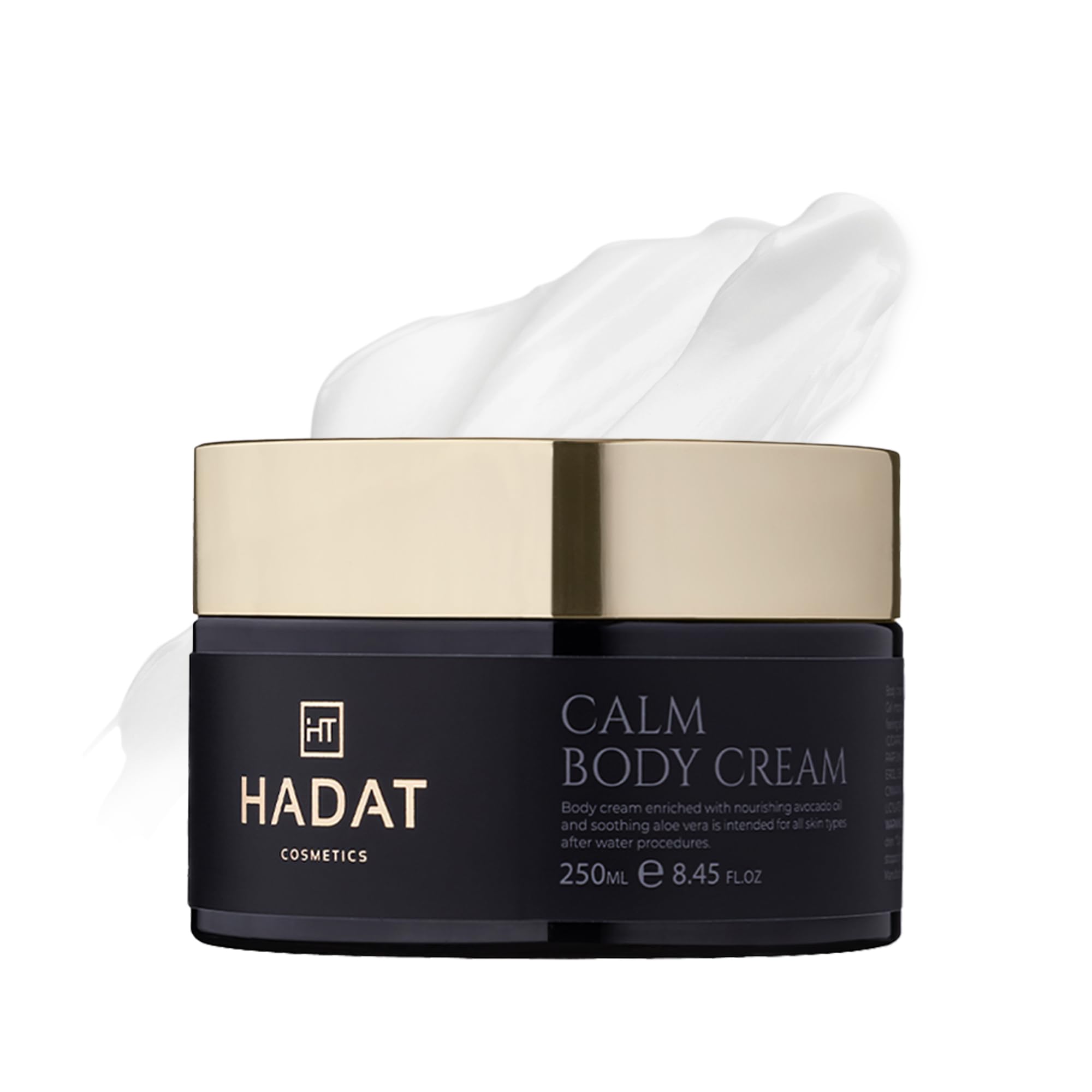 HADAT Calm Body Cream Moisturizing Avocado Oil Aloe Vera Hydrating Nourishing Skin Softening Daily Body Moisturizer for Dry Sensitive Skin, 250 ml