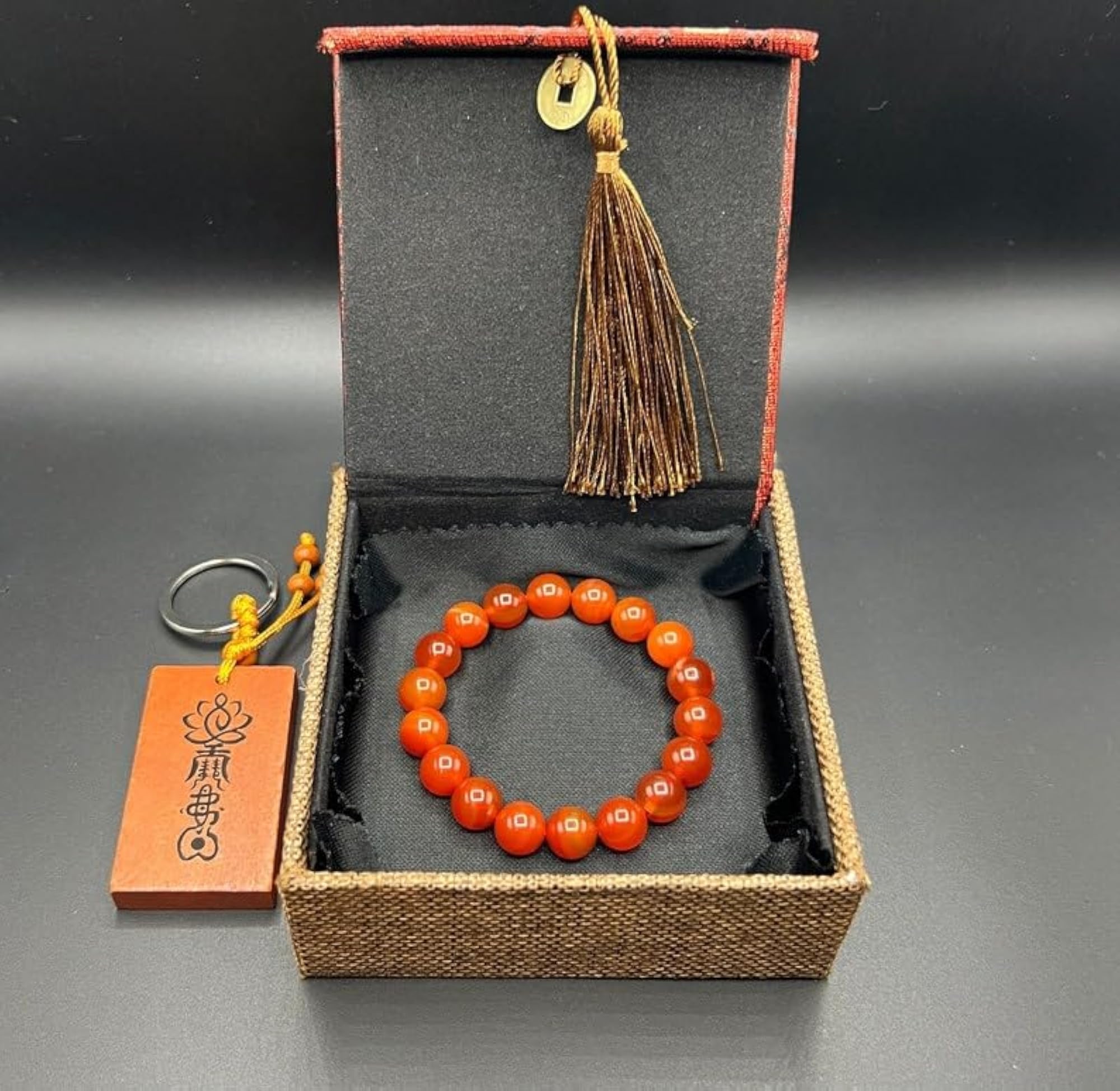Unisex Natural Carnelian 10mm Bead Stretchable Bracelet