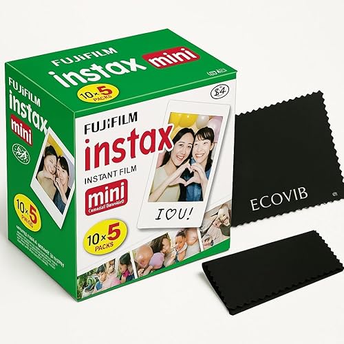 5 X Película Fujifilm Instax Mini Paquete Individual 10 hojas por paquete