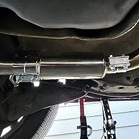 Vista 6 de LCGP Resonador universal de entrada de 4 pulgadas, salida de 4 pulgadas, longitud total de 13.77 pulgadas, silenciador de alto rendimiento de acero