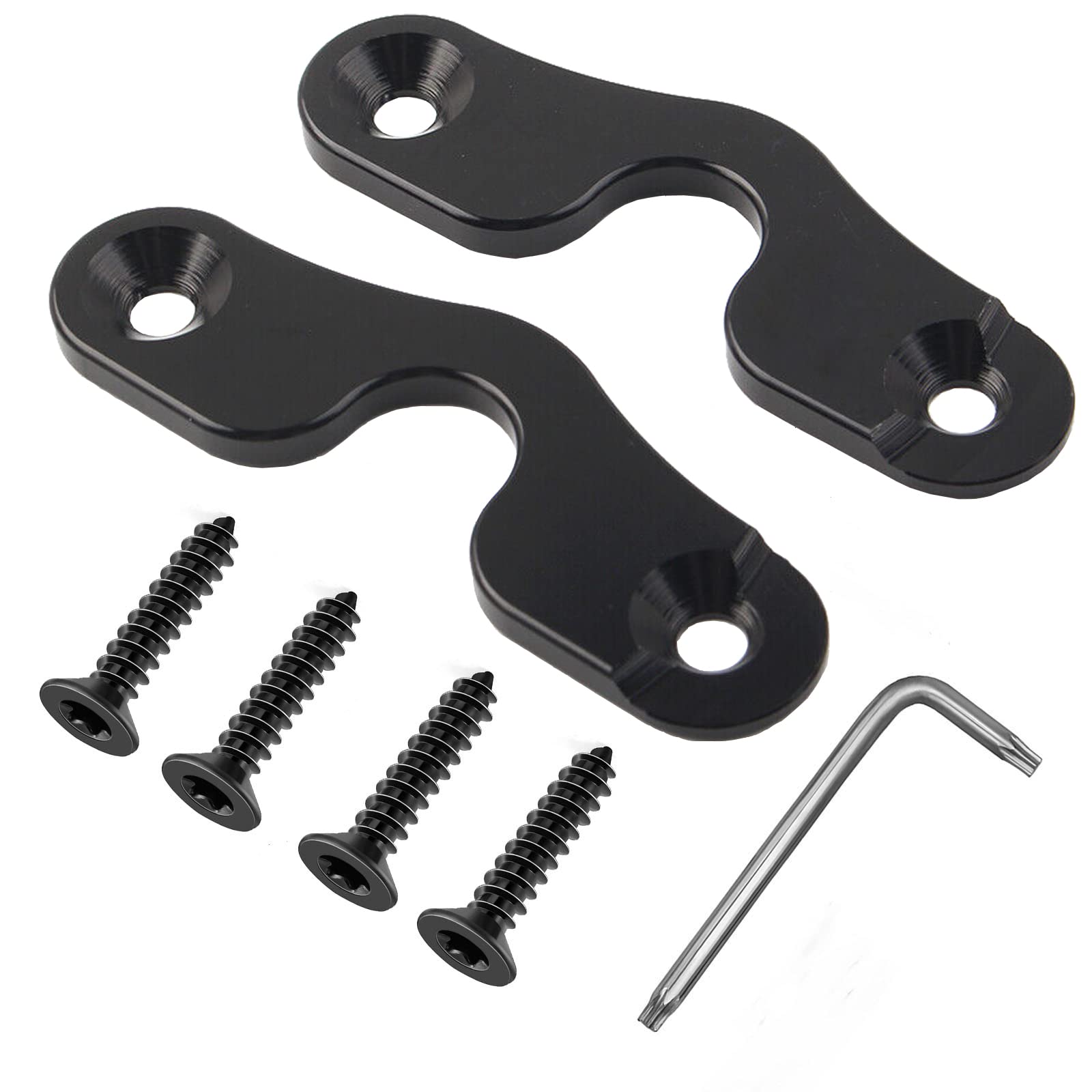 Upgrade Aluminum Alloy Sun Visor Repair Kit, Heavy Duty Visor Mounting Clips for Jeep Wrangler JK JKU 2018 / JL JLU 2018-2024 / Gladiator JT 2020-2024 (Round 2)