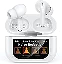 Wireless Earbuds, Bluetooth 5.4 Ear Buds with Smart Touchscreen Case, ENC Noise Cancelling Headphones with 48H Playtime, Bass Stereo Sound, Compatible with iPhone Air/17/16/15/14/Android, Pad