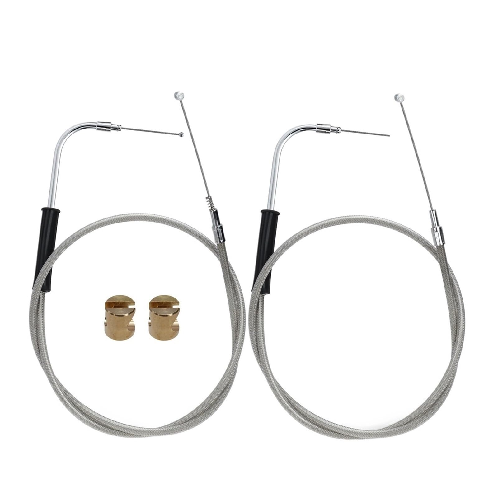 Cavi acceleratore per moto Adatto per Harley Softail Custom Night Train Deuce Fat Boy set di cavi acceleratore/minimo motocicletta 116/132/137cm(137CM Silver)
