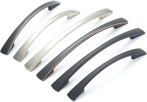 Miniatura 7 de Tirador de níquel satinado de 6 pulgadas, manijas de cajón de cocina, 5.039 in (5 pulgadas), centro de agujeros 04SN128, paquete de 25