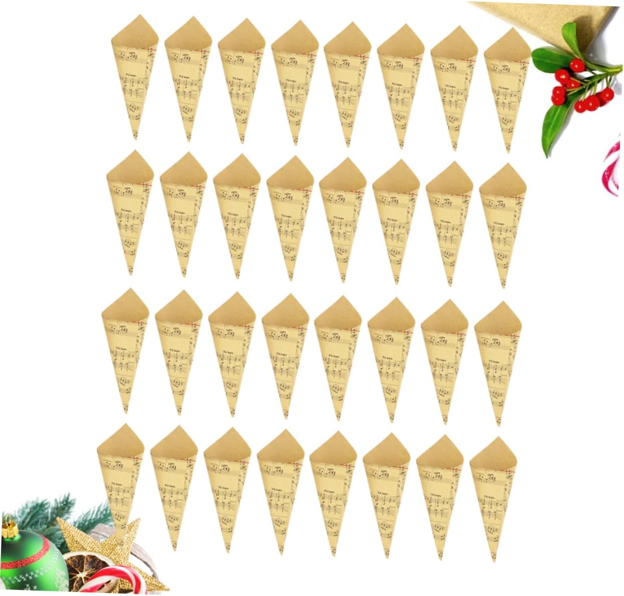 Anneome Music Note Pattern Retro Paper Cones Diy Flower Card Candy for Wedding Party Birthday