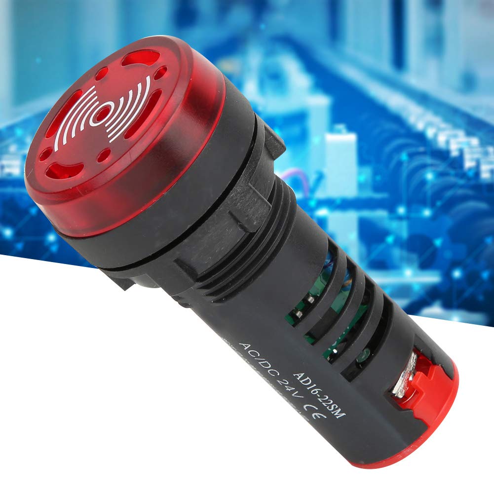 BERM® 10 Pz/Scatola LED Buzzer 22mm Diametro, AD16-22SM Indicatore luminoso rosso lampeggiante Lampada Buzzer AC / DC24V
