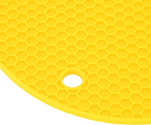 Miniatura 7 de Alfombrilla de silicona redonda gruesa para ollas y sartenes calientes, antideslizante, resistente al calor, multiusos, para cocina, fácil de lavar
