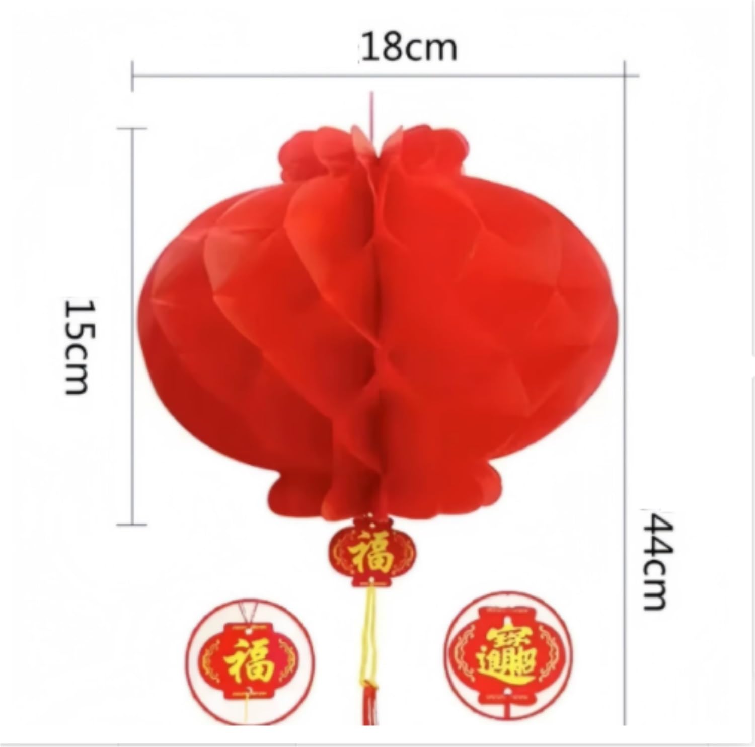 Lámparas Papel 10 Farolillos Chinos Decorativos con Borlas For La Celebración del Festival De Primavera Decorativos Fiestas(18cm)