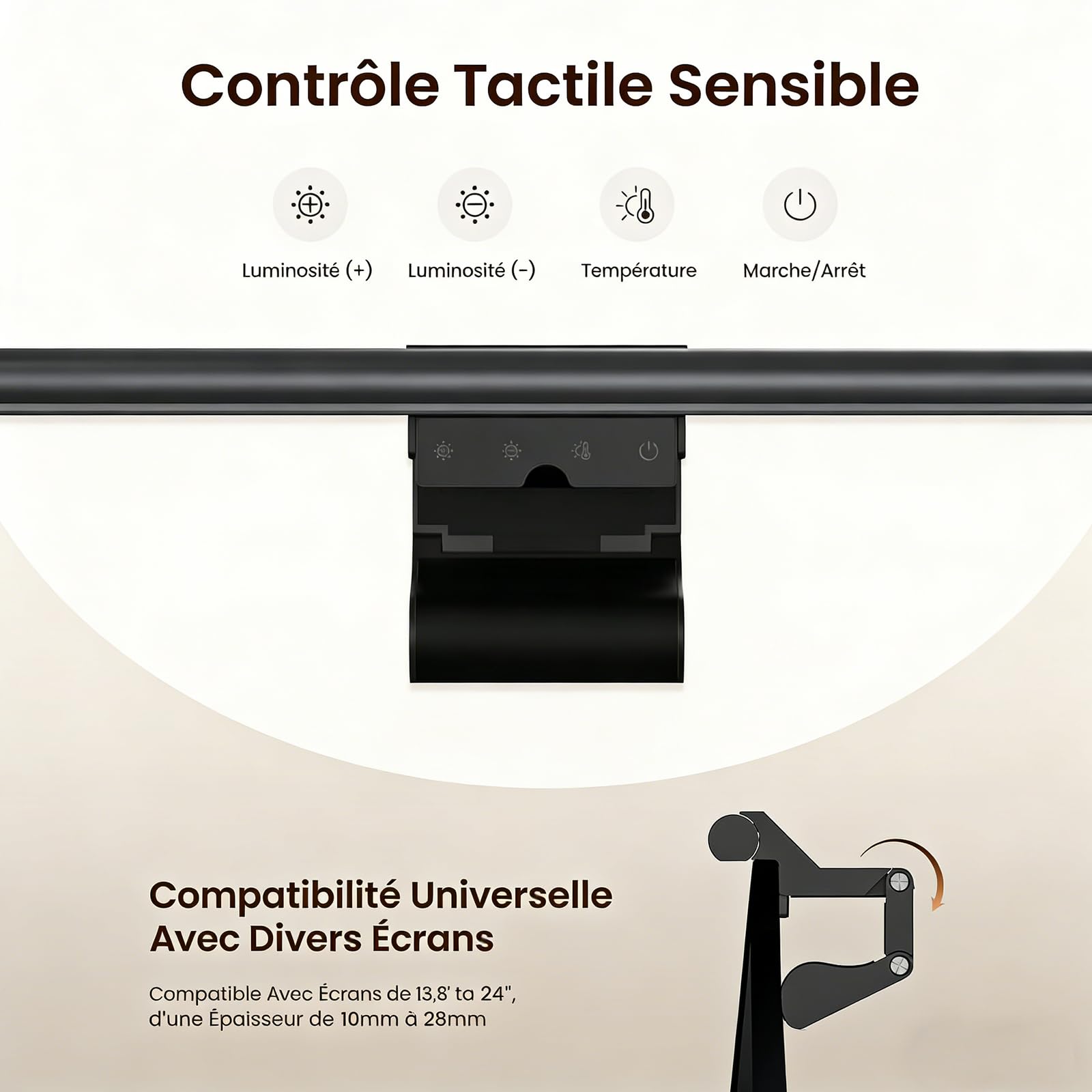 Yeelight Lampe Ecran PC avec Télécommande, 40cm LED Light bar Anti-Éblouissement, Luminosité de couleur ajustable Screenbar, Contrôle Tactile USB pour Bureau, Gaming et Maison, Gradable en continu