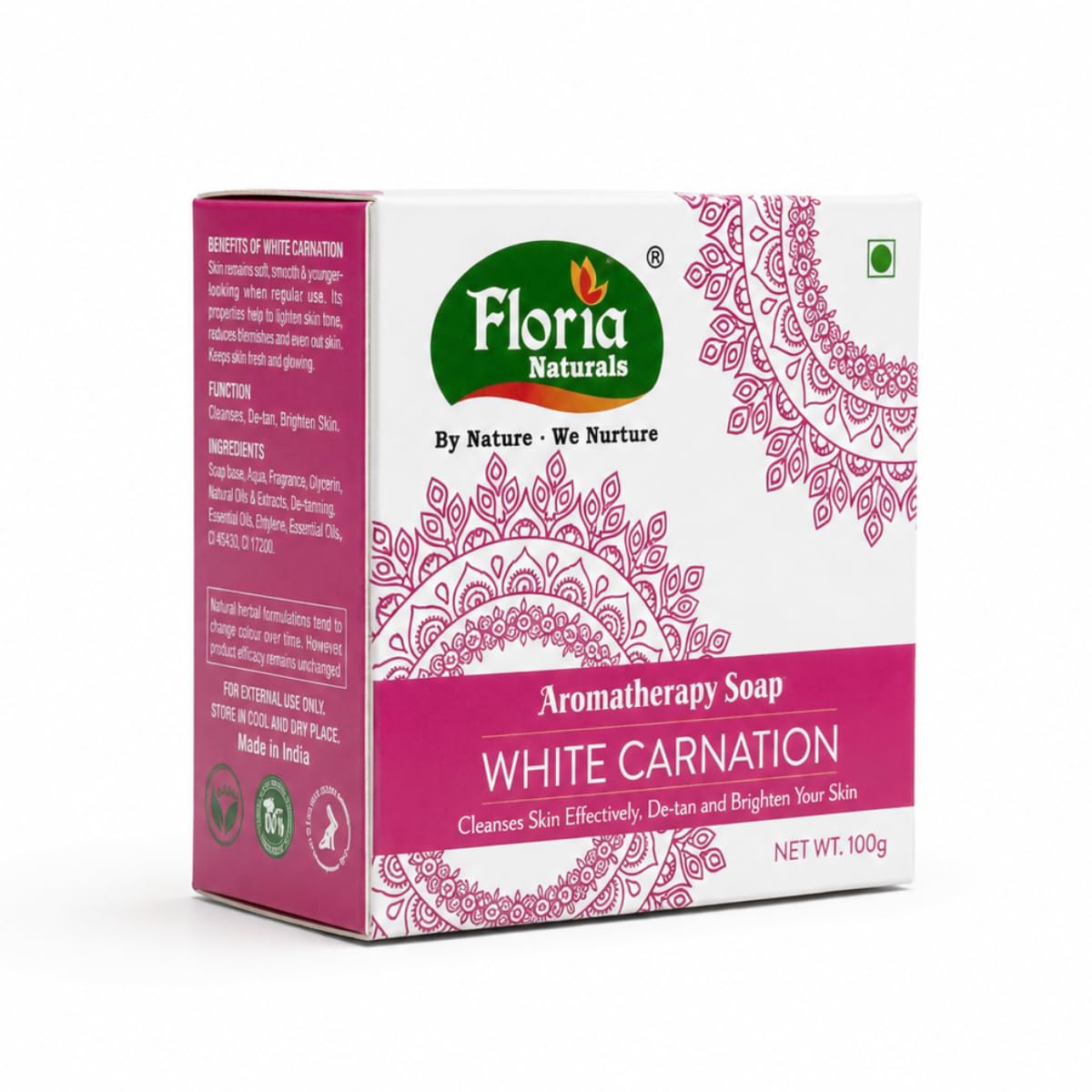 White Carnation Aromatherapy Soap | 82% TFM Grade 1 | Niacinamide, Lemon & Frankincense Oil | Radiant Glow Soap | Sulphate Free | 100g Pack Of 1-image-31