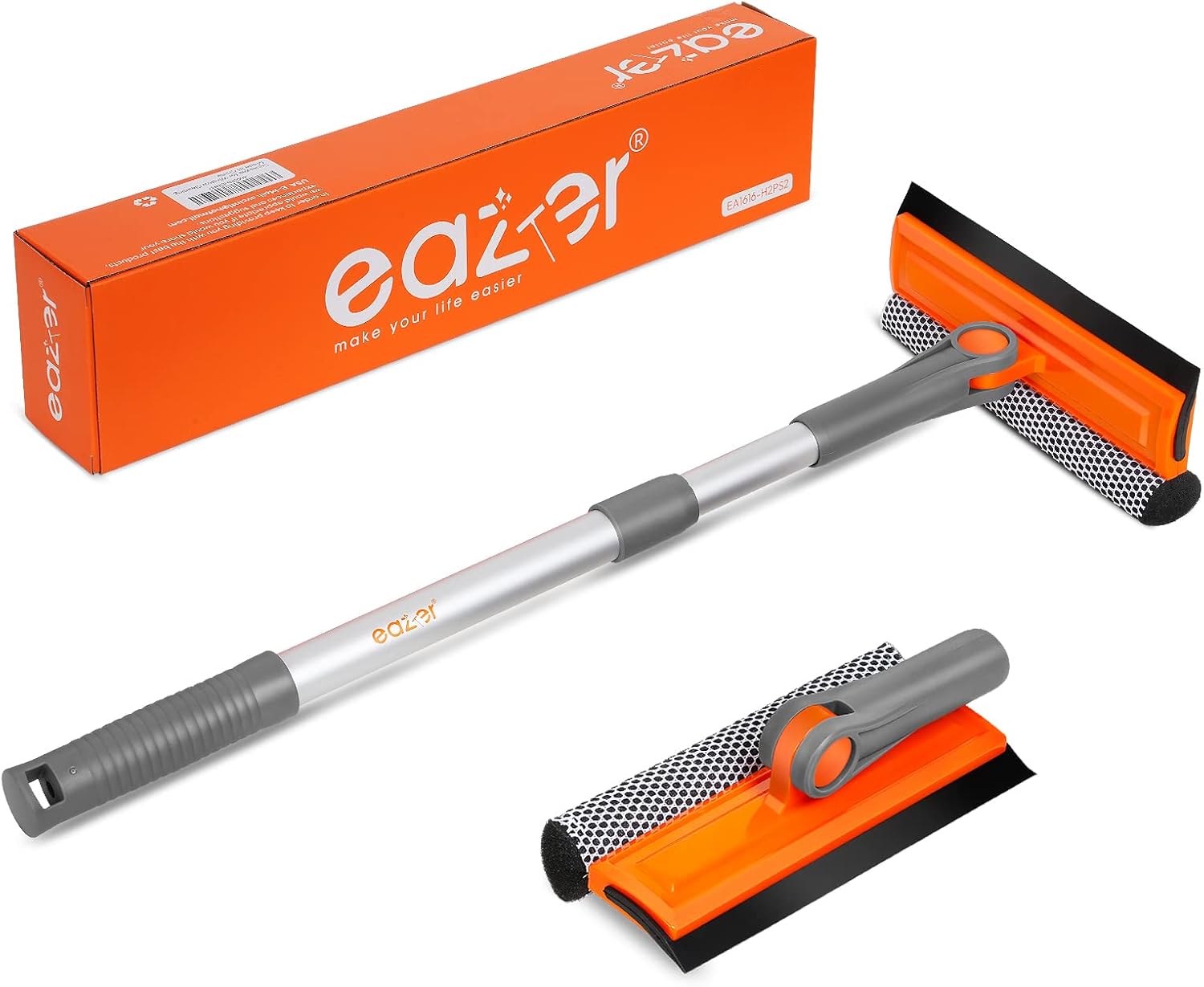 eazer Window Cleaning Squeegee Kit, 2in1 Rotatable Squeegee for Window Cleaning