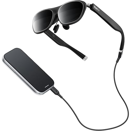 Rokid AR Spatial Video Glasses with 3-Screen Display, Max2 Black AR Glasses & Station2 Spatial Computer with 360" Micro-OLED, 120Hz OLED, 600 Nits, Multi-Tasking for Gaming