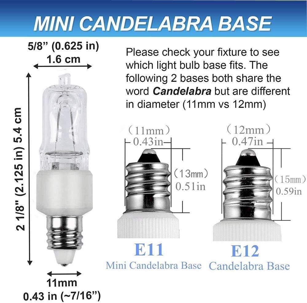 Vinaco E11 Bulb, 4PCS JDE11 120V 100W Halogen Light Bulbs, E11 Dimmable, 2700K Warm White, E11 Halogen Bulb 100 Watt with Mini Candelabra Base, High Output 1700LM & High CRI100 E11 Light Bulb