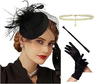 Cizoe Fascinators Hats 20s 50s Hat Pillbox Hat Cocktail Tea Party Headwear with Veil for Girls and Women