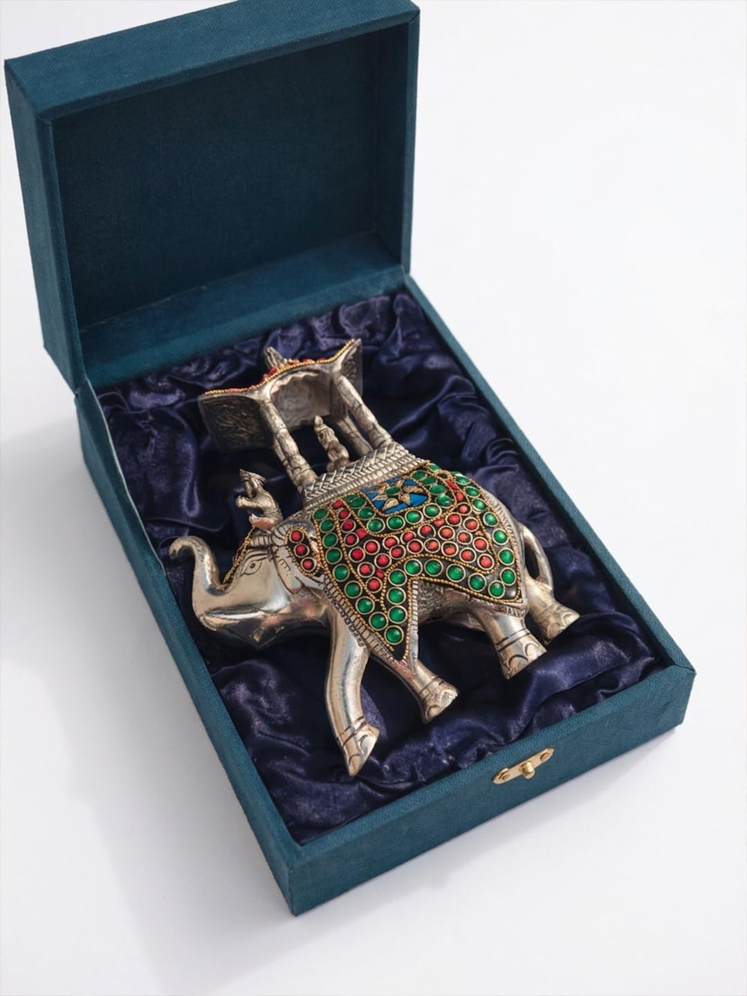Barn 14 Beadwork Ambabari Elephant for Home Decoration and Gifting, Great Ideas for Wedding, Anniversary and Festival Gifts-image-4
