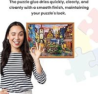 Vista 4 de MasterPieces – Pegamento para rompecabezas con esparcidor de plástico ancho, fácil de aplicar, se seca rápido y transparente, protege rompecabezas