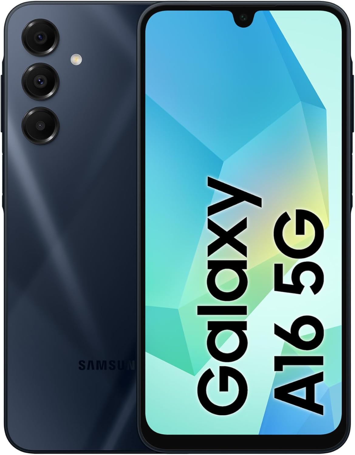 Galaxy A16 128/4GB Ram, Dual Sim, Unlocked to all Carrier, including with Free 25W UK 3pin Adapter (EP-T2510) Retail Pack, Clear Case (Blue Black, 5G)
