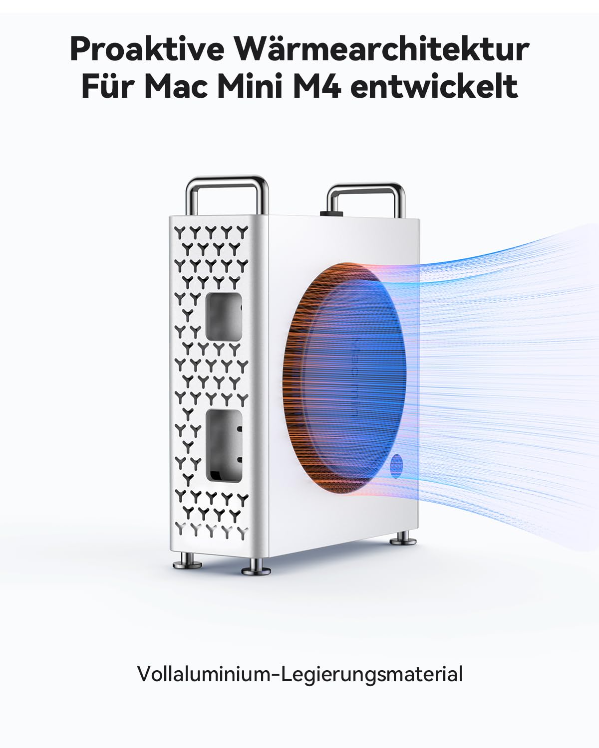 Yottamaster Mac mini M4 Pro Gehäuse, Zubehör für Mac mini M4 Pro, Aluminiumlegierung, Optimierte Wärmeableitung, Tragbarer Kratz- und Stoßschutz