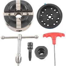 findmall 4 Inch Wood Lathe Chuck Set 1" x 8tpi thread 3/4"x16TPI Adapter