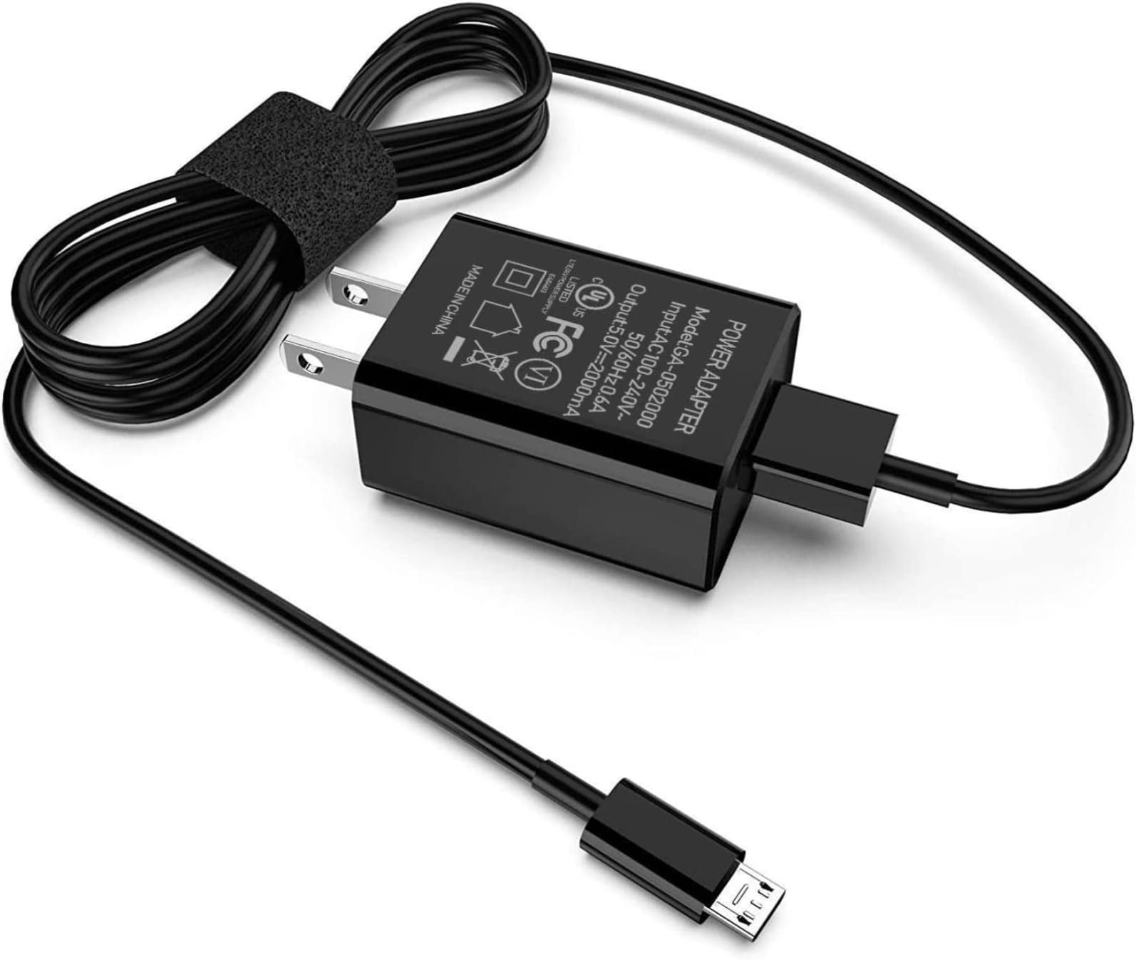 Fast Charger Compatible for Fire UL Listed AC Adapter 2A Rapid Charger with 6.6Ft Micro-USB Cable for All-New Fire 7 HD 8 10 Plus Tablet, Kids Pro, Kids Edition, HD HDX 7” 8.9” (Black)