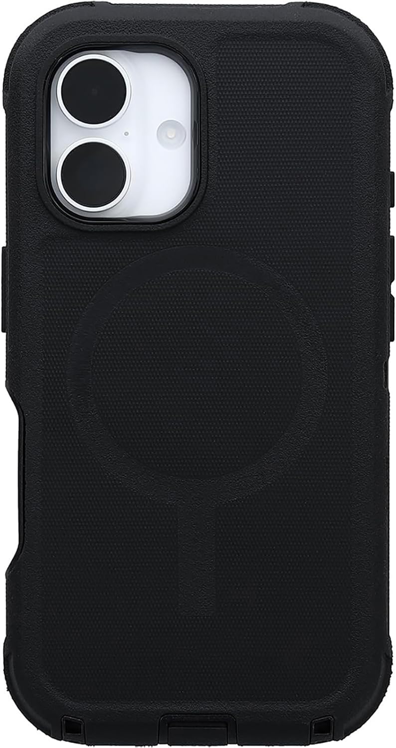 Defender Case for iPhone 16 Case Includes Belt Clip Holster Compatible with Samsung Black - Image 2