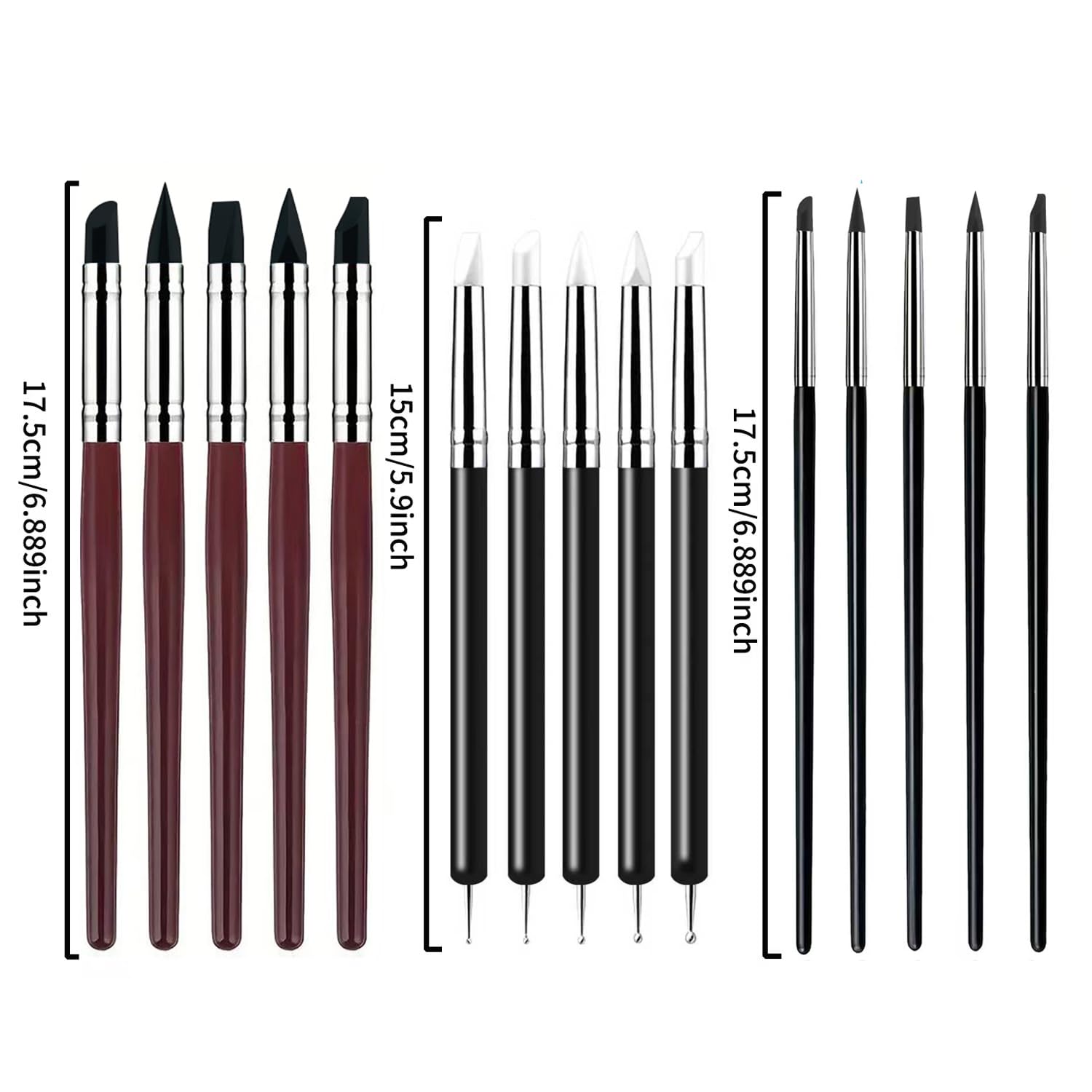 Clay Sculpting Tools Set - 10 Piece Silicone Kit -16