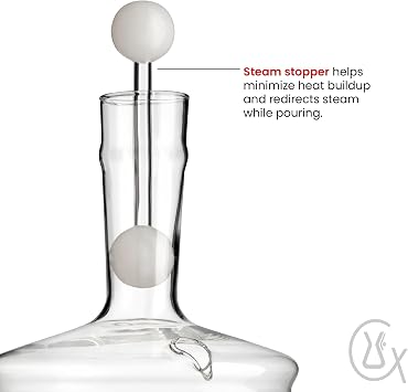 CHEMEX Hand Blown Glass Water Kettle, 2 Quart