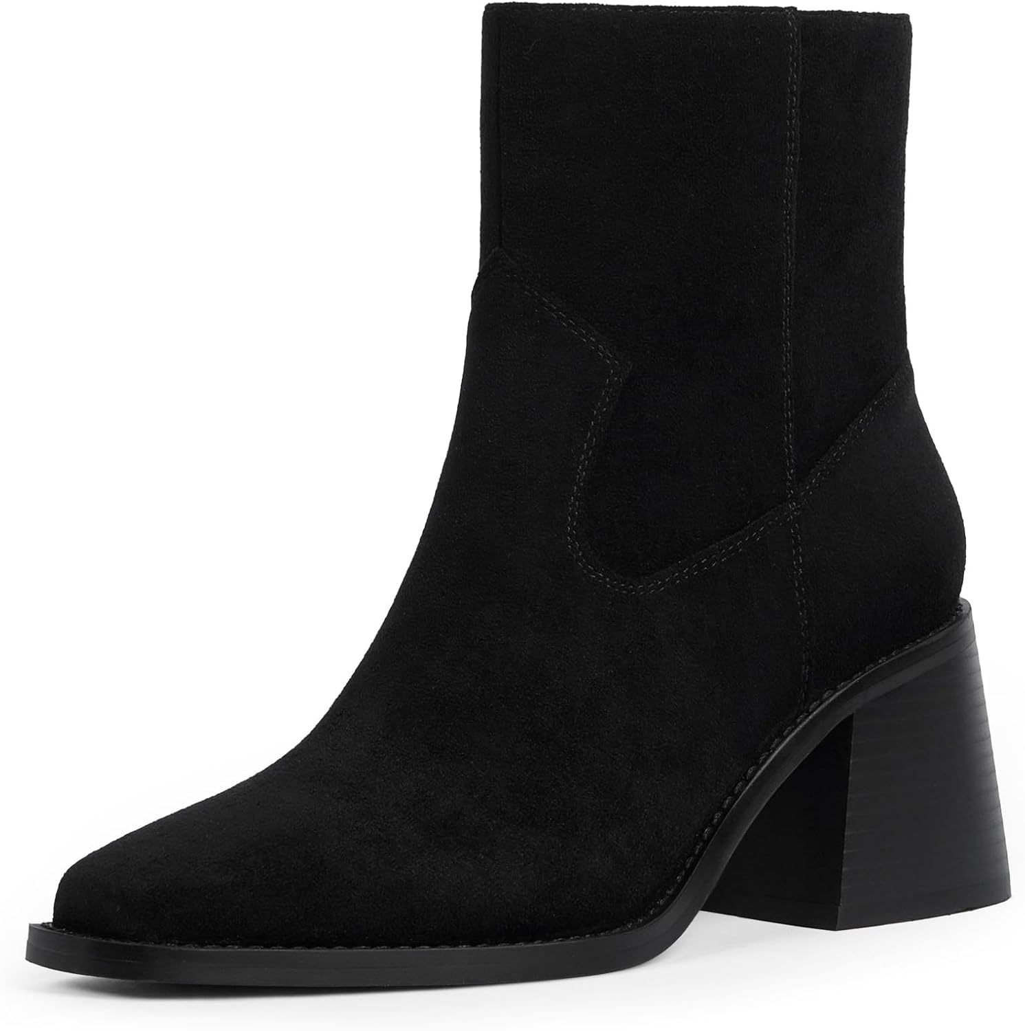 Ankle Boots Women Chunky Heel - Side Zipper Comfort
