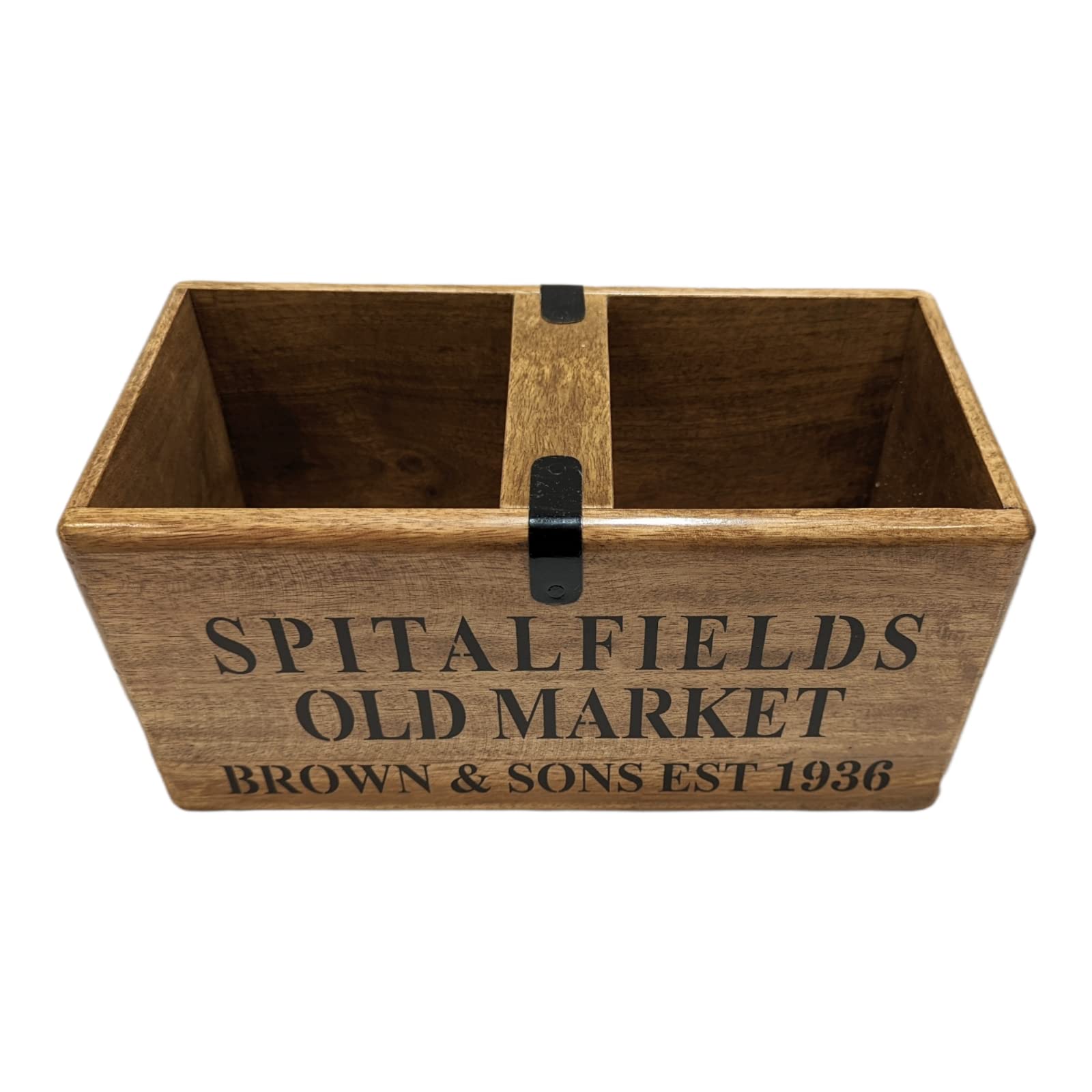 Assorted Collections Spitalfields - Scatola portaoggetti in legno con design vecchio mercato, per frutta, uova, condimenti, ideale per casa, cucina, ristorante, marrone