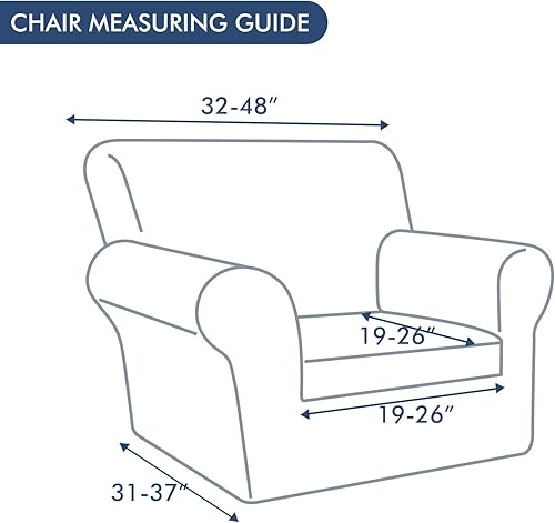 Miniatura 6 de hyha Fundas de sofá de 3 piezas para sofá de 2 cojines, fundas para sofá biplaza, fundas de sofá, fundas elásticas lavables para sofá biplaza con