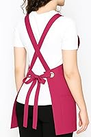 Vista 2 de Tracy Professional Salon Apron – Bleach Proof, Water Resistant, Cross-Back Smock with Pockets for Stylists & Estheticians Fucsia