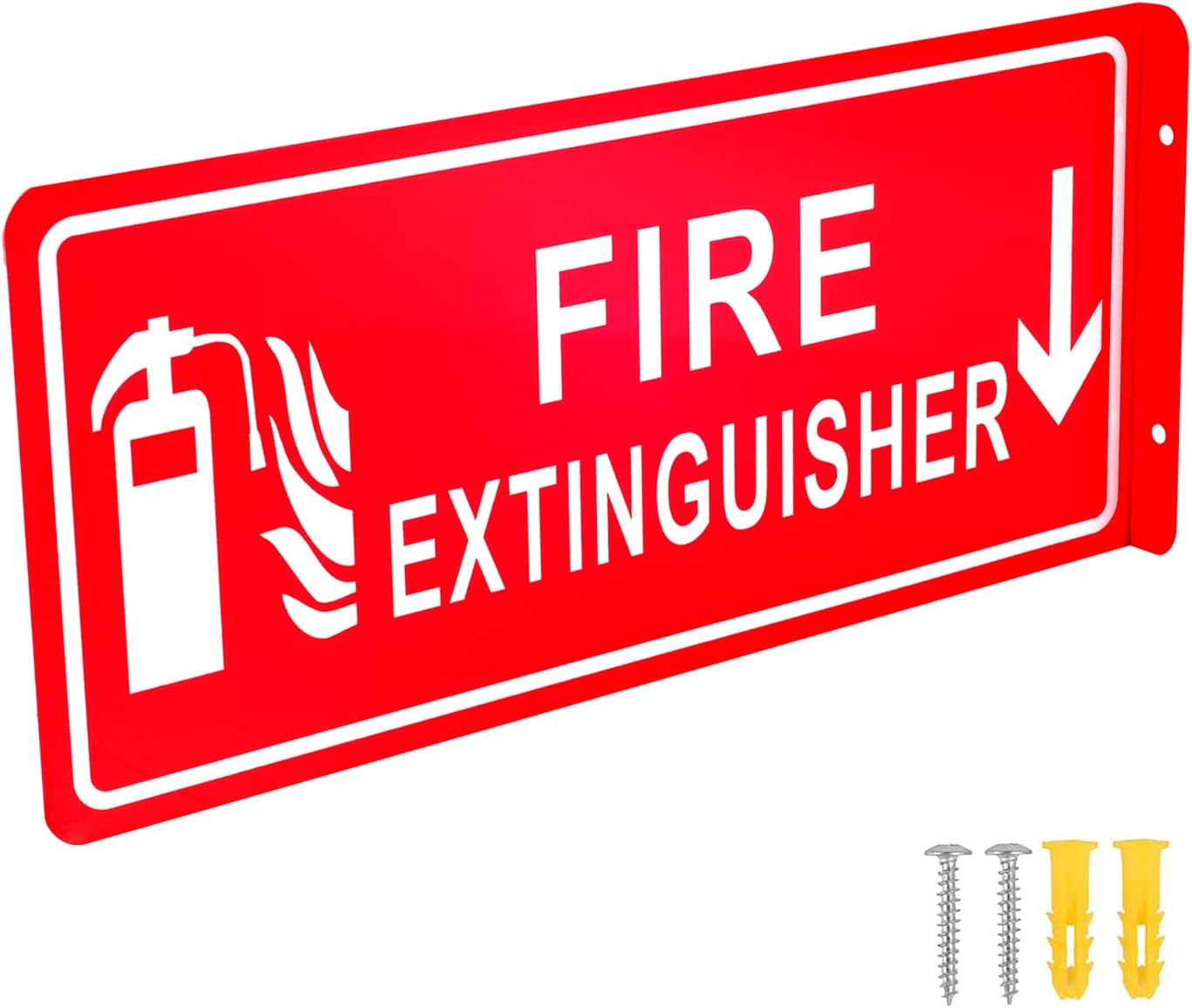Kichwit Fire Extinguisher Sign with Down Arrow, Aluminum