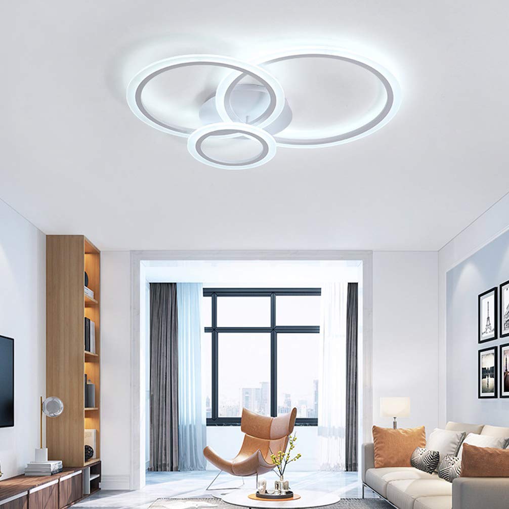 Plafonnier LED Moderne Pour Salon, Design Ovale Chic, Intensité Variable, Avec Télécommande, Pour Chambre à Coucher, Salle à Manger, Salle De Bain, Cuisine, Plafonnier L95 X L65 X H9 Cm (noir) HGCHH