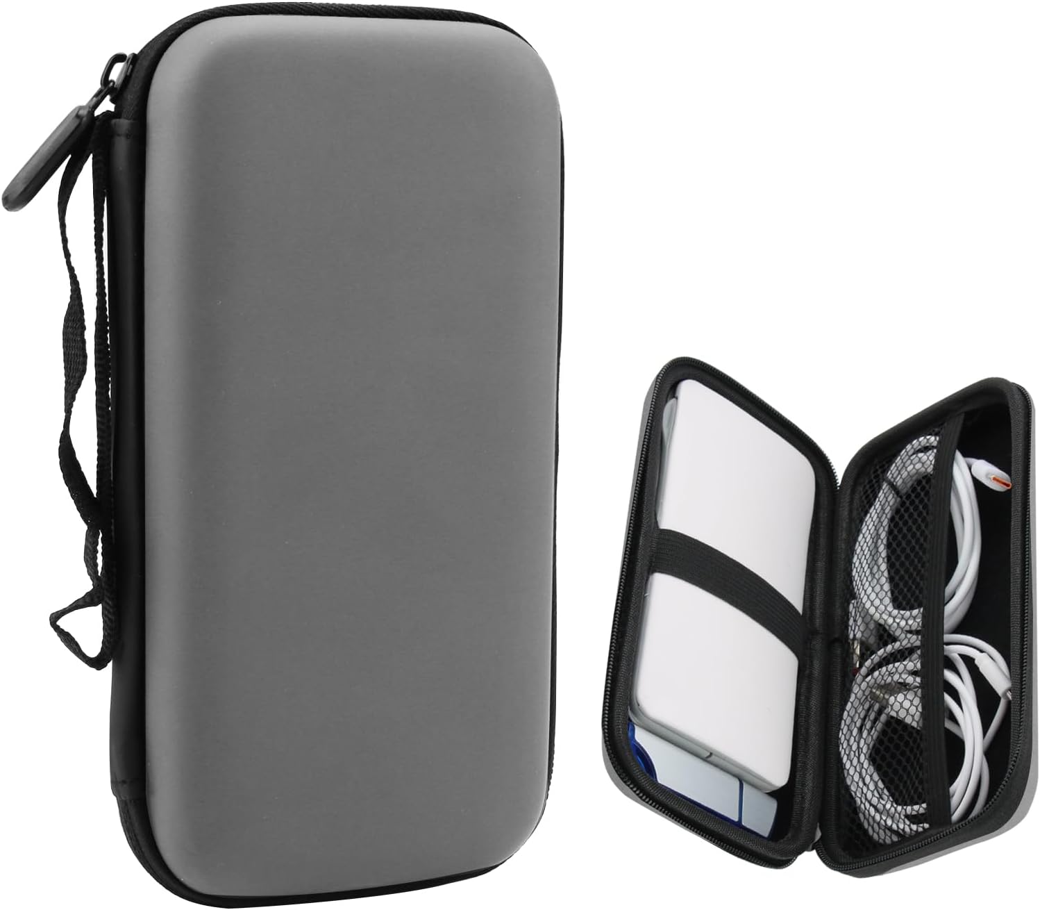 Custodia antiurto per power bank, organizer per cavi da viaggio, custodia per disco rigido, organizer da viaggio in EVA, borsa multifunzionale per cavi per dispositivi elettronici, accessori essenziali da viaggio, grigio, moda
