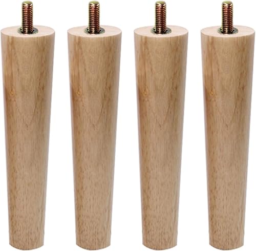 Miniatura 10 de Patas de muebles de roble macizo de mediados de siglo, patas de mesa de centro con rosca M8, de 6 a 27.6in, para mesita de noche, zapatero, tocador,