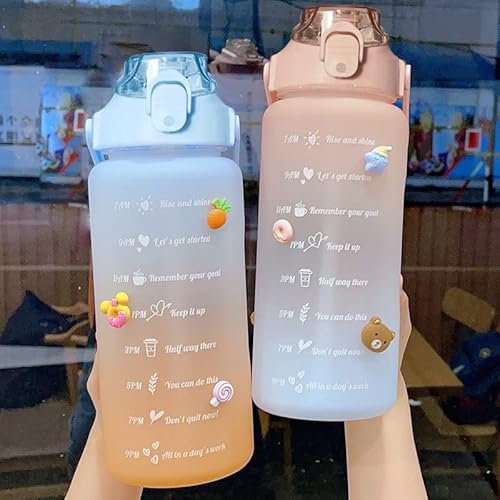 Garrafa água galão squeeze 2L motivacional treino fitness academia escola fofa colorida cores sortid