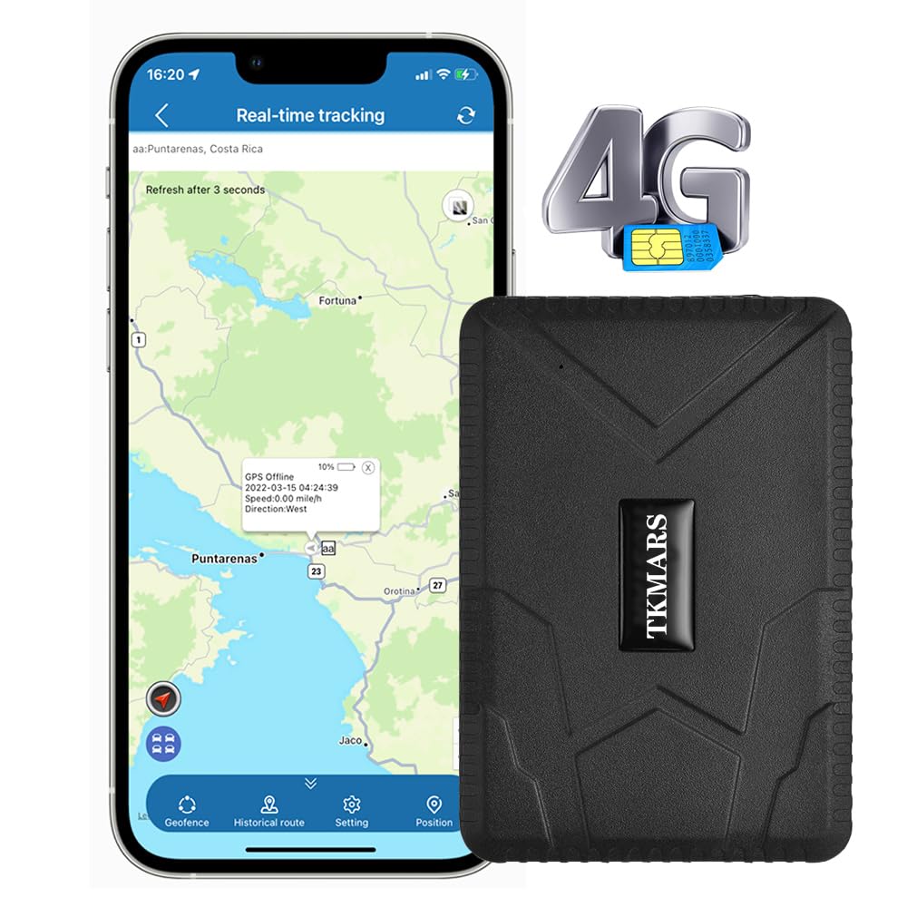 Traceur GPS Voiture 4G Aimant Antivol Batterie Puissante Longue Veille Multiples Alarmes Tracker GPS Suivi en Temps Réel Applicable Mondialement Aucune Restriction Géographique Étanche TK915