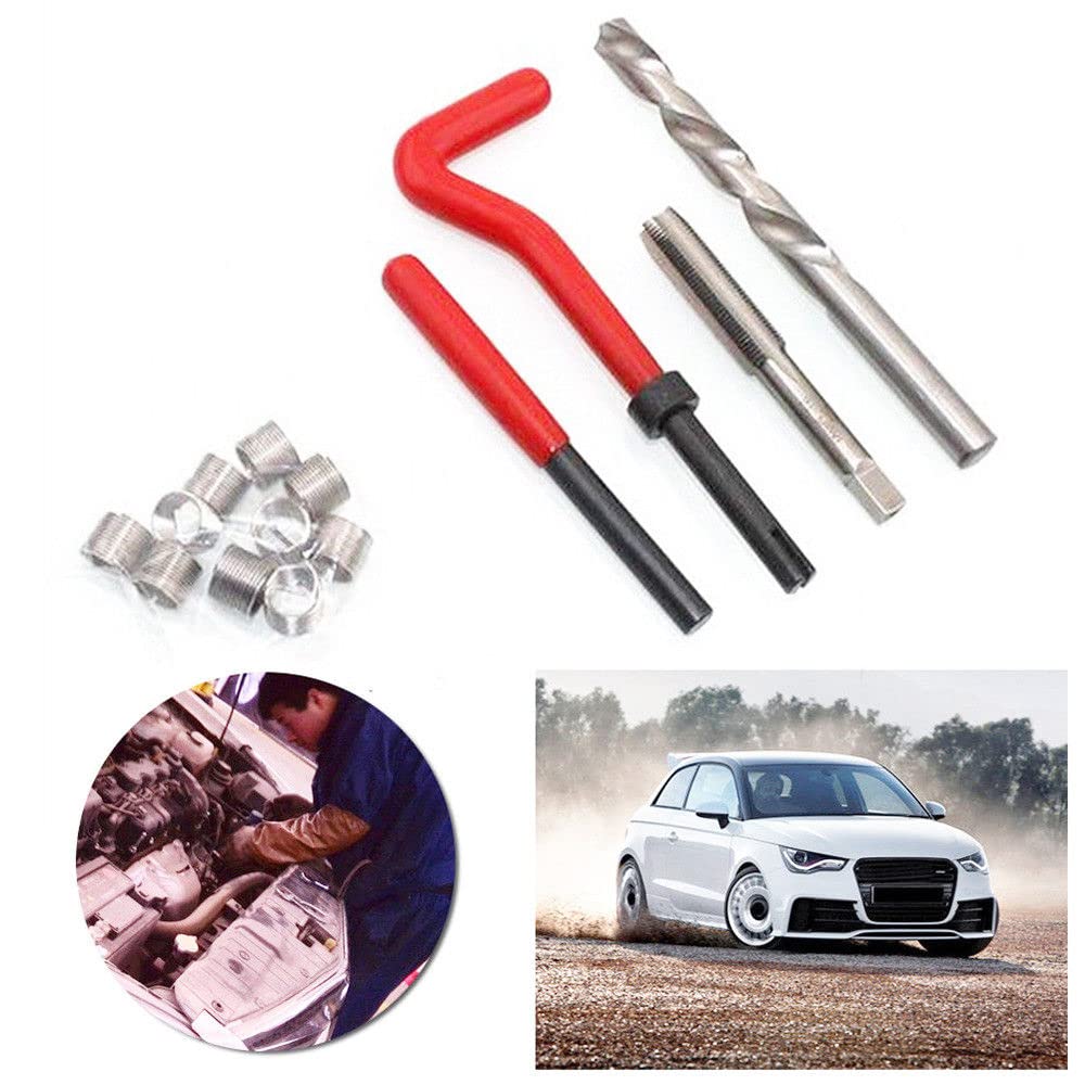 20 pz Kit di Inserto di Riparazione Filettatura Metrica M5 M6 M8 M10 M12 M14 Helicoil Car Pro Bobina Strumento M10 x 1.25