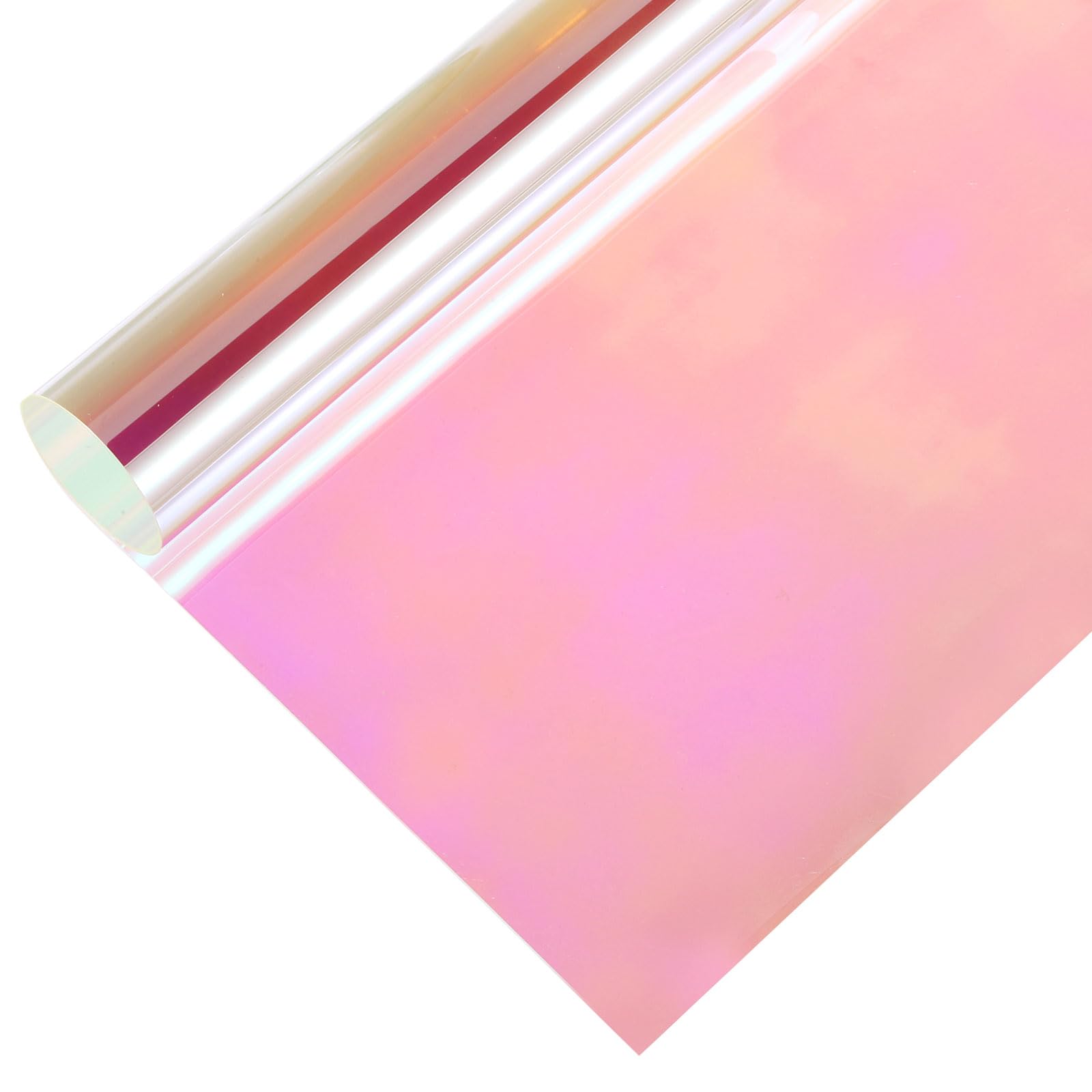 sourcing map Iridescent Window Film,30cm x 100cm Iridescent Holographic PVC Fabric Dichroic Film Clear Vinyl Paper Roll for DIY Craft Gift Wrapping Bag Decoration,Laser Red — image 1