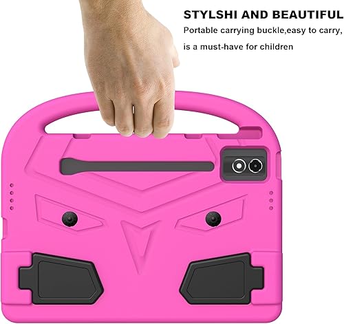 Compatible with Kids Case for Lenovo Tab P12 Case 12.7-inch 2023, Cover with Shockproof Handle Stand for Lenovo P12 Gen 1 (TB370FU) Tablet (Purple)(rose)