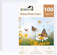 Vista 7 de Papel fotográfico 5x7 pulgadas de alto brillo, 100 hojas